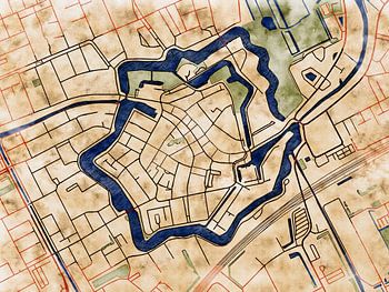 Karte von Woerden centrum im stil 'Serene Summer'