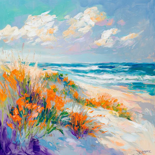Beach landscape in the evening light by Poster Art Shop