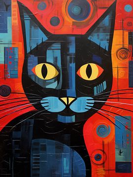 Katzenkunst im Stil von Picasso (Nr.2) von Vincent the Cat