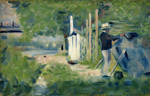 Man schildert een boot, Georges Seurat