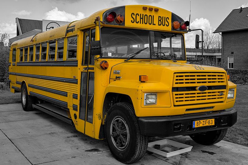 Amerikaanse schoolbus van Peter Bartelings