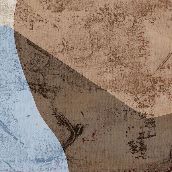 Abstrakte Wabi-Sabi-Formen in warmen Neutraltönen I von Dina Dankers
