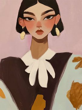 Modern portret in warme kleuren van Carla Van Iersel