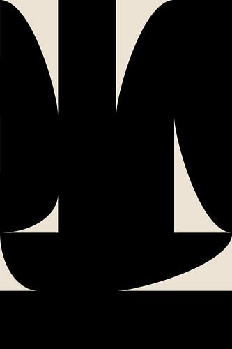 Formes noires Retro Minimalist Art VI