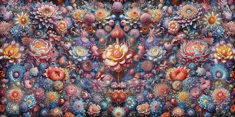 Psychedelic flower field by Henk Nijman