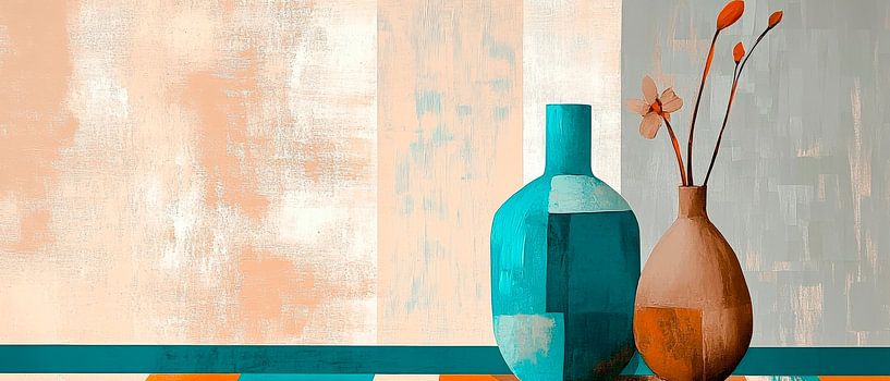 Vaasstilleven in pastelkleuren van Poster Art Shop