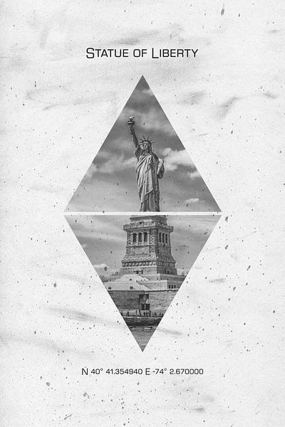 Coördinaten NEW YORK CITY Vrijheidsbeeld van Melanie Viola