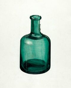 Aquarell Blumen Vase Stilleben Grün