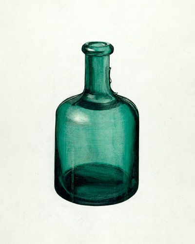 Aquarel Bloemen Vaas Stilleven Groen