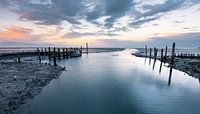 Sunset at the little harbour of Sil (Texel) by Bep van Pelt- Verkuil thumbnail