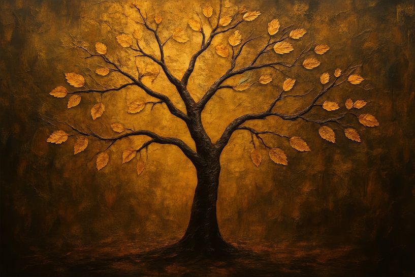 Ornamentaler Baum auf warmem Hintergrund von Art & Soul Creations