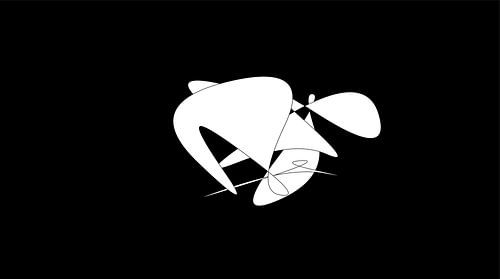 Monochrome Symphonie: Eine minimalistische Erkundung von Emotionen durch Oval- und Linienabstraktion