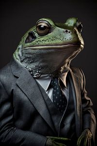 Frosch im Anzug
