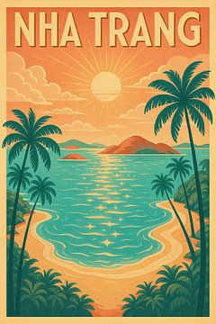 Nha Trang Tropical Coastline - Sonnenuntergang Wellen & Palm Horizon