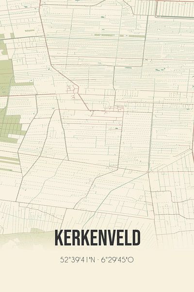Vintage map of Kerkenveld (Drenthe) by Prints of Place