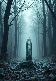 Flèche cristalline dans une forêt d'hiver brumeuse sur Markus Gann