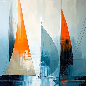 Zeilboten abstract-12 van Rautenberg Digital Art Maritim