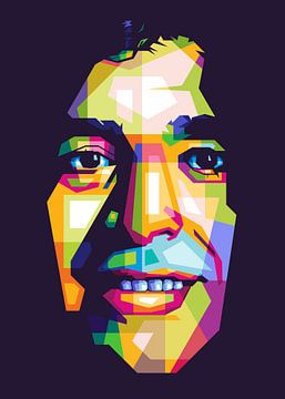 Gewoon gezicht - Diego Maradona Pop Art Portret van Dico Hendry
