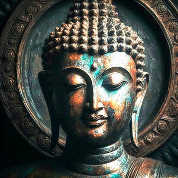 Boeddha beeld in bronze. van Ineke de Rijk