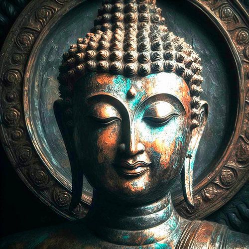 Buddha-Statue aus Bronze.
