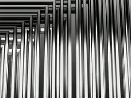 3d-Render-Illustration in Schwarz-Weiß mit horizontalen und vertikalen Linien von W J Kok