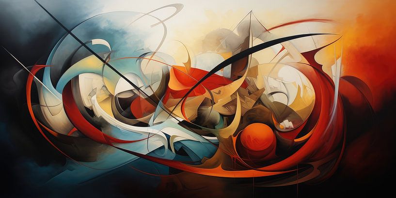 Abstract surrealist background of colours and shapes by Art Bizarre