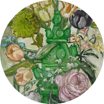Groene tulpenvaas van Tanja Koelemij