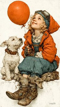 fille avec ballon sur Gelissen Artworks