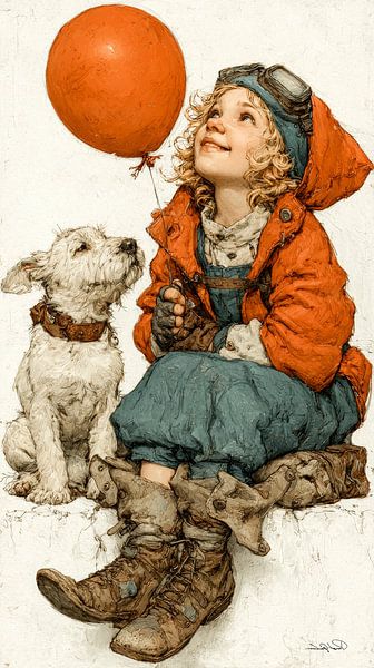 girl with balloon by Gelissen Artworks