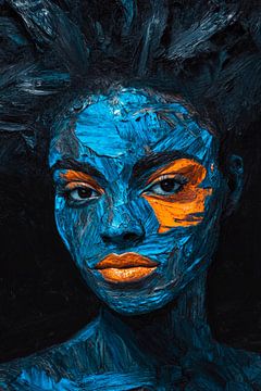 Colours of the soul - Portrait in blue by Poster Art Shop