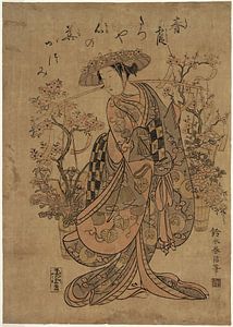 Suzuki Harunobu  - A Flower Vendor
