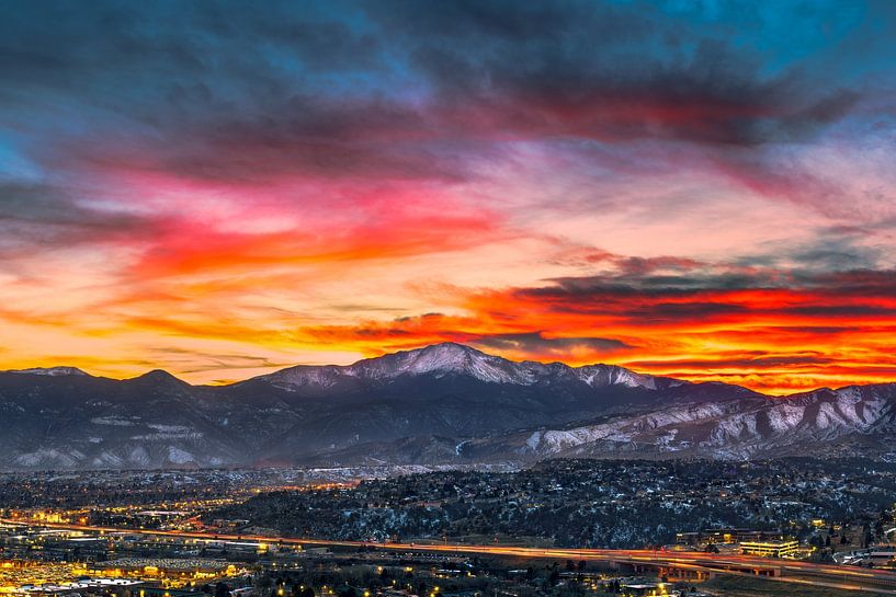 Colorado Springs Scenic City Photography - Pikes Peak Sunset Photo by Daniel Forster