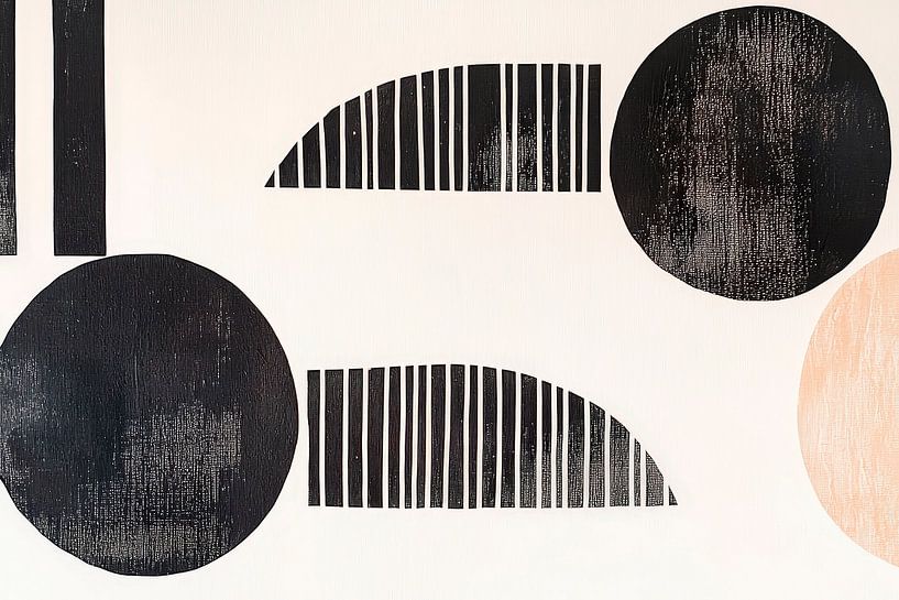 Formes géométriques en noir et beige par Poster Art Shop