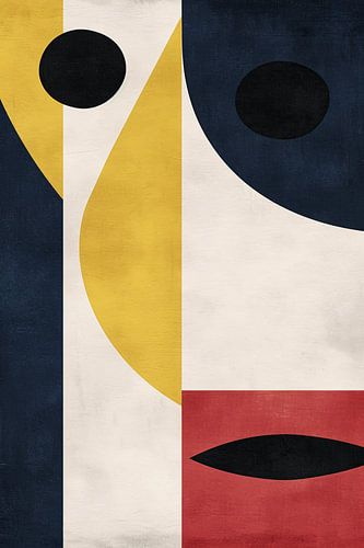 Abstract geometrisch gezicht met sterke contrasten