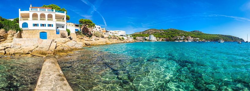 Mediterranean Sea seascape panorama with boats by Alex Winter