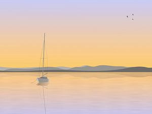 Sailboat anchored