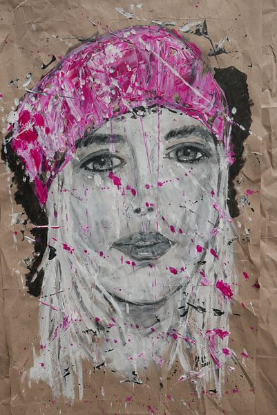 Porträt Frau in Rosa von jolanda verduin