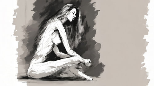 Resting Figure in Charcoal