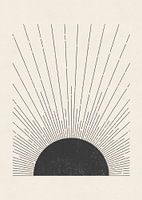 Woodblock Le soleil Illustration