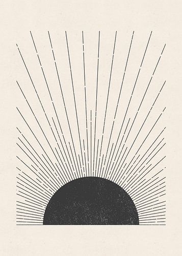 Woodblock The sun Illustration by The Printable Studio