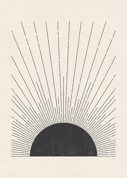 Woodblock Le soleil Illustration par The Printable Studio