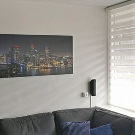 Klantfoto: Het uitzicht op de skyline van Rotterdam van MS Fotografie | Marc van der Stelt, op canvas