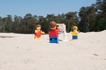 Lars maakt foto van beachvolleybal
