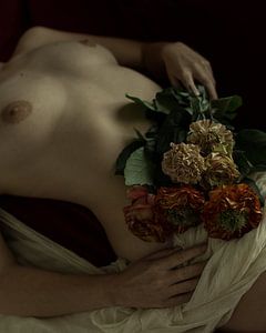 Sleeping beauty with flowers van Carine Belzon
