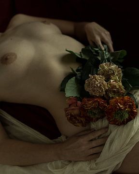 Sleeping beauty with flowers van Carine Belzon