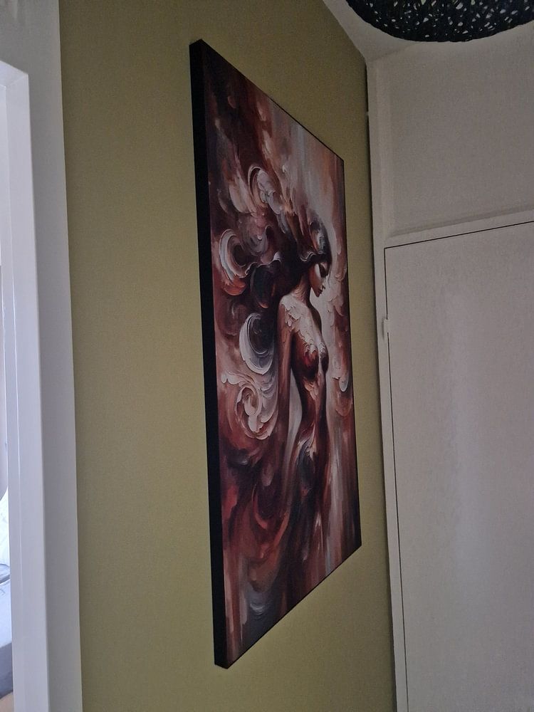 Kaukasische vrouw in een abstract-impressionistische stijl  van Sanne den Engelsman 