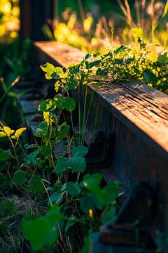 Railway tracks with vegetation by Poster Art Shop