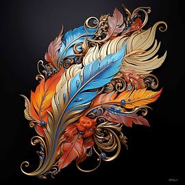 plumes colorées