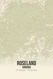 Carte ancienne de Roseland (Virginie), USA. sur Affiches de lieux