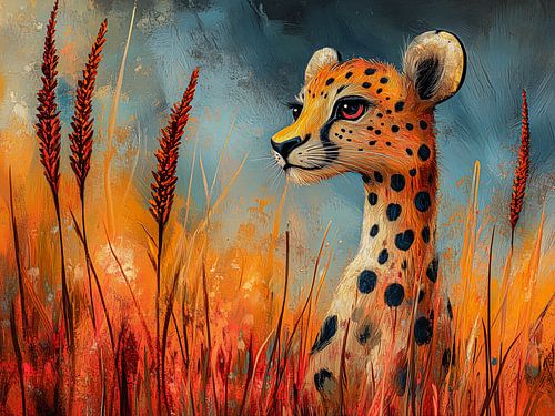 Nieuwsgierige cheeta kinderkamer